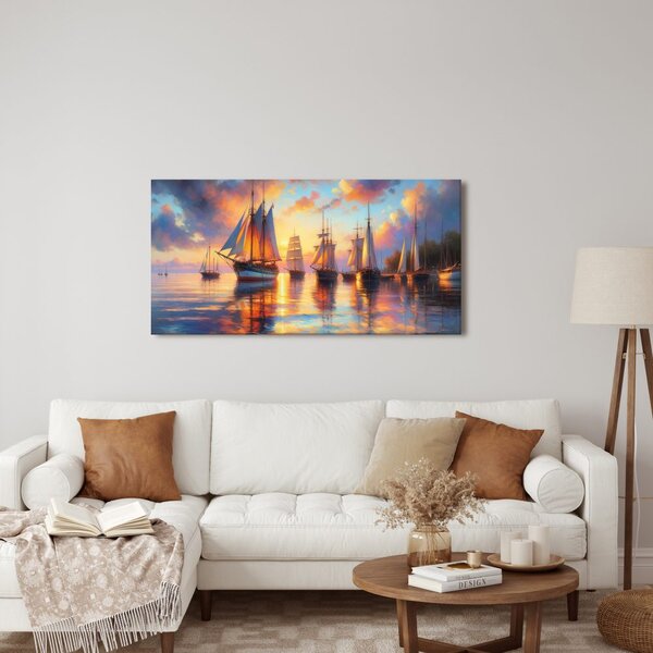 Quadro su tela – Sera nel porto