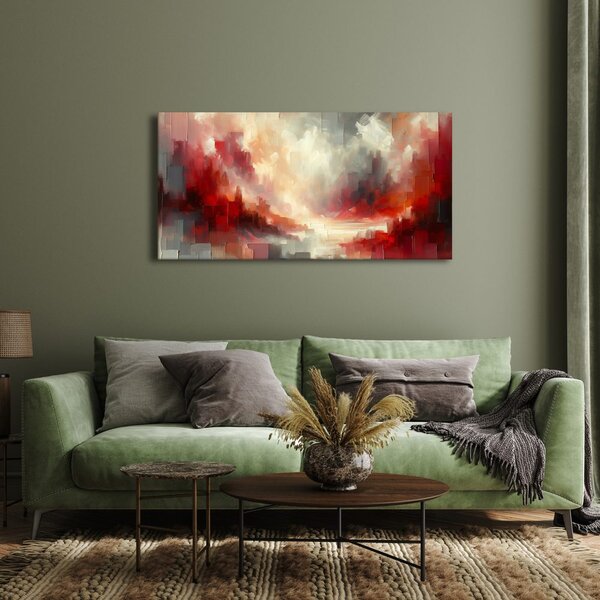 Quadro su tela – Fiamme nella nebbia rossa