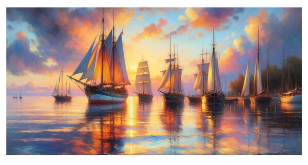 Quadro su tela – Sera nel porto