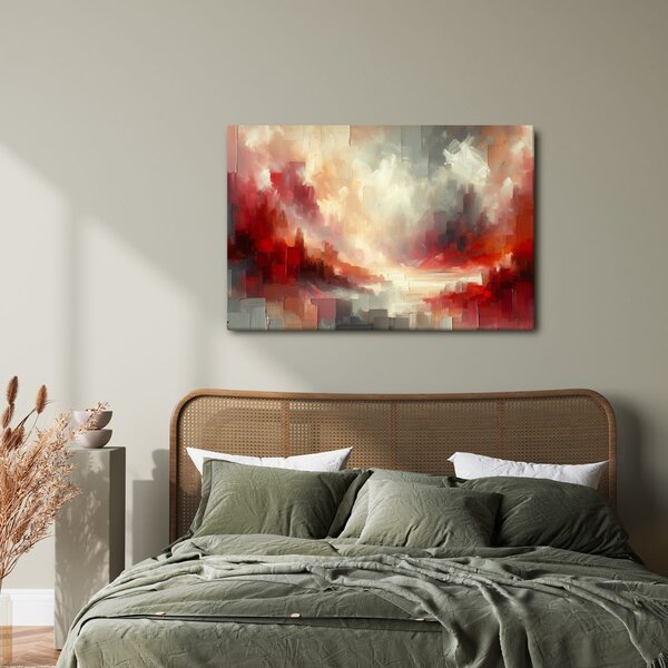 Quadro su tela – Luce rossa tra le nuvole