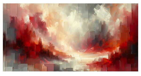 Quadro su tela – Fiamme nella nebbia rossa