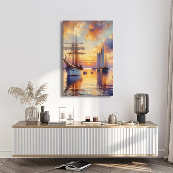 Quadro su tela – Veliero al crepuscolo