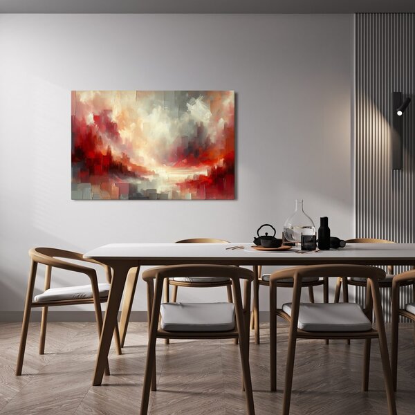 Quadro su tela – Luce rossa tra le nuvole