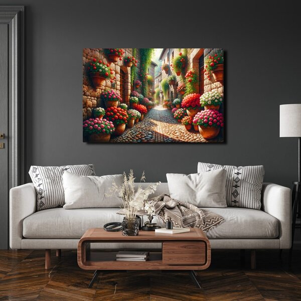 Quadro su tela – Vicolo fiorito