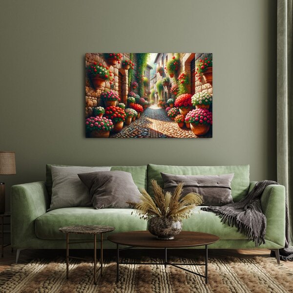 Quadro su tela – Vicolo fiorito