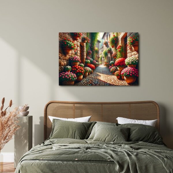 Quadro su tela – Vicolo fiorito