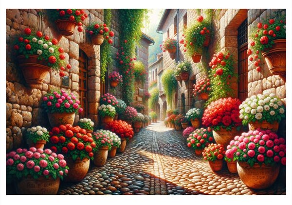 Quadro su tela – Vicolo fiorito