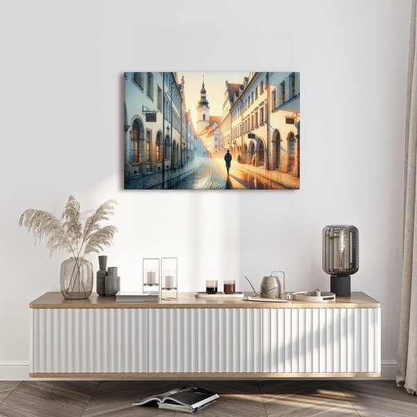 Quadro su tela – Passeggiata mattutina per le strade