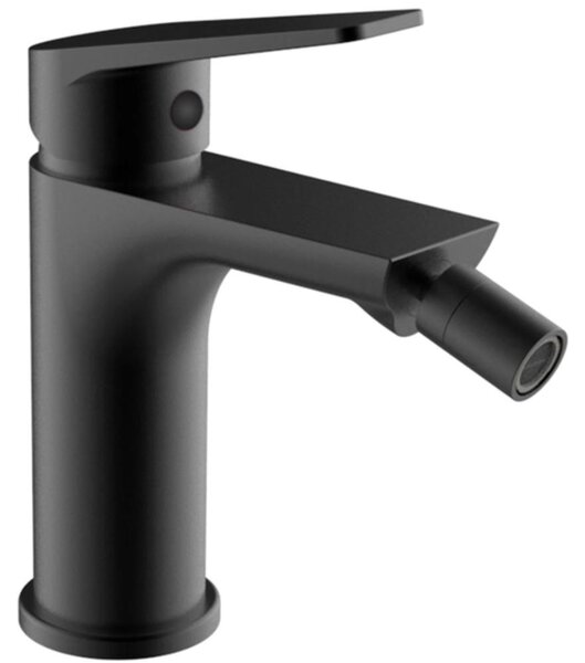 Schläfer 26505815 | Miscelatore Monocomando per Bidet Bagno serie Leonardo con Scarico automatico 1 1/4, Rubinetto Monoforo Cartuccia diam35mm Nero Opaco, Italy