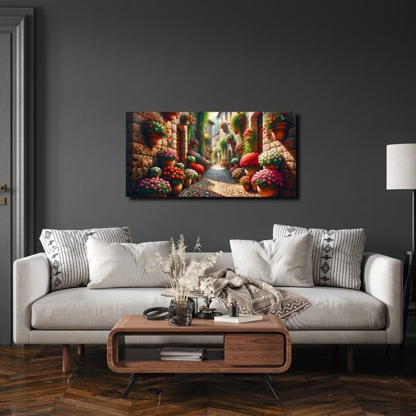 Quadro su tela – Strada piena di fiori