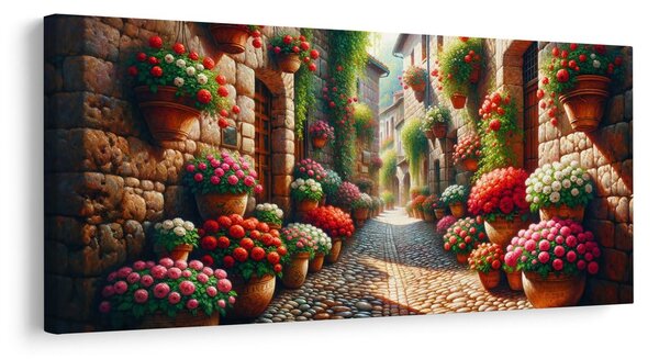 Quadro su tela – Strada piena di fiori