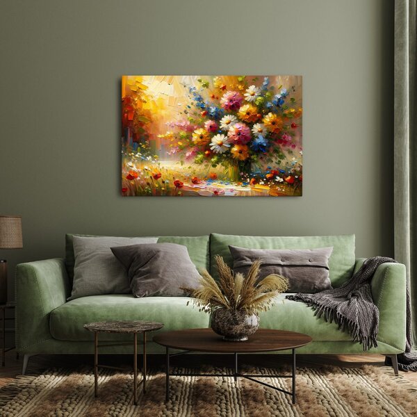 Quadro su tela – Mazzo di fiori colorati