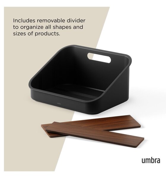 Organizer da bagno nero per cosmetici in plastica riciclata Bellwood - Umbra
