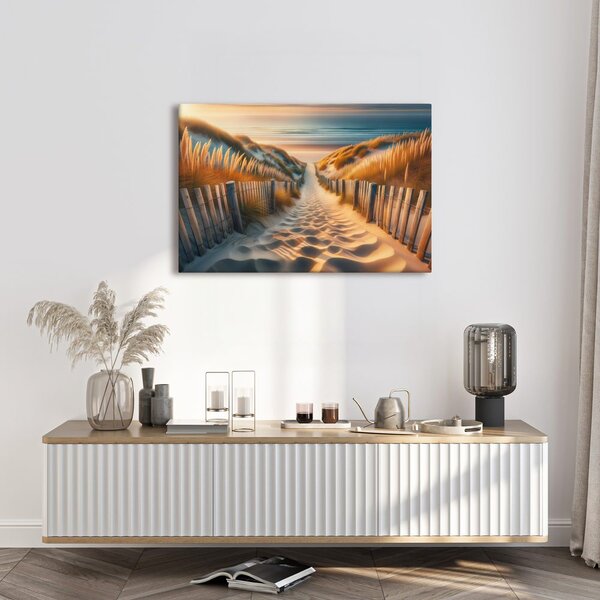 Quadro su tela – Sentiero tra le dune verso il mare