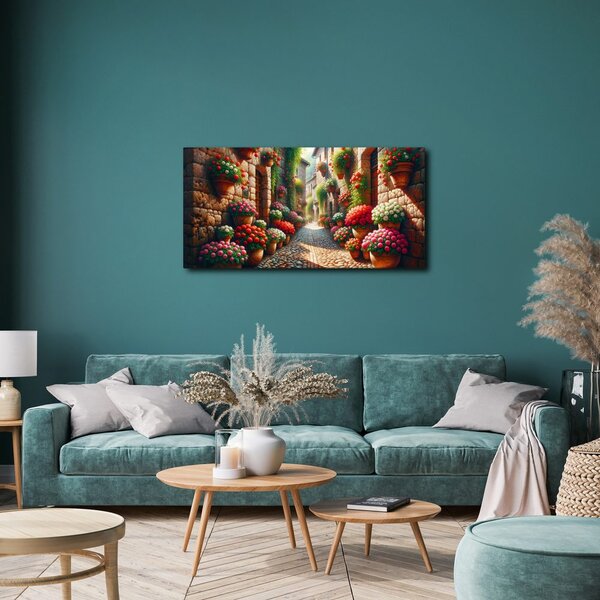 Quadro su tela – Strada piena di fiori