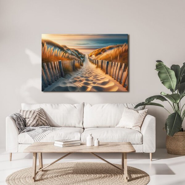 Quadro su tela – Sentiero tra le dune verso il mare