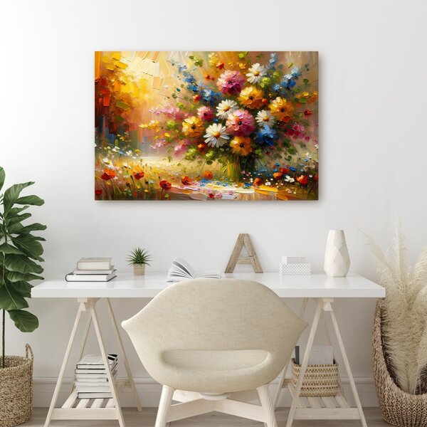 Quadro su tela – Mazzo di fiori colorati