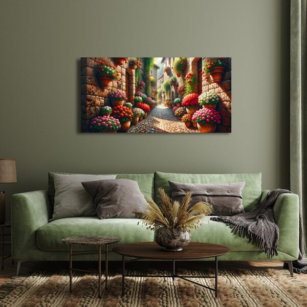 Quadro su tela – Strada piena di fiori
