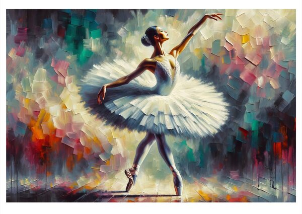 Quadro su tela – Ballerina in abito bianco