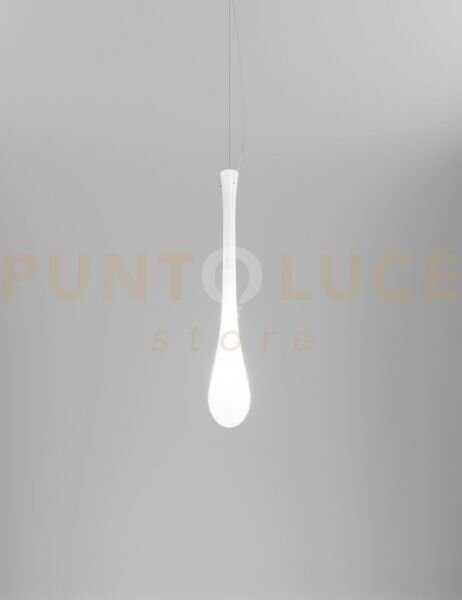Lacrima sospensione p bianco lucido nickel satinato 1 luce attacco e27