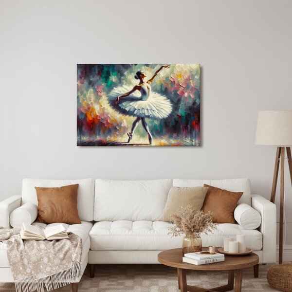 Quadro su tela – Ballerina in abito bianco