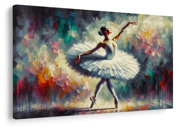 Quadro su tela – Ballerina in abito bianco