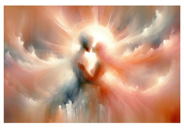 Quadro su tela – Bacio nella luce del cielo