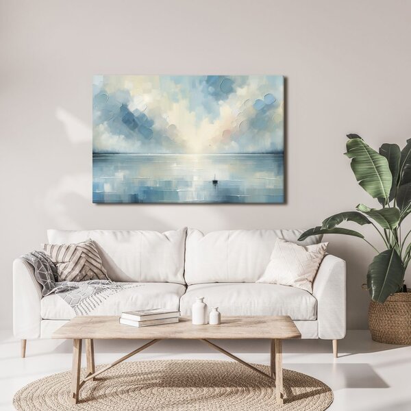 Quadro su tela – Silenzio della superficie blu