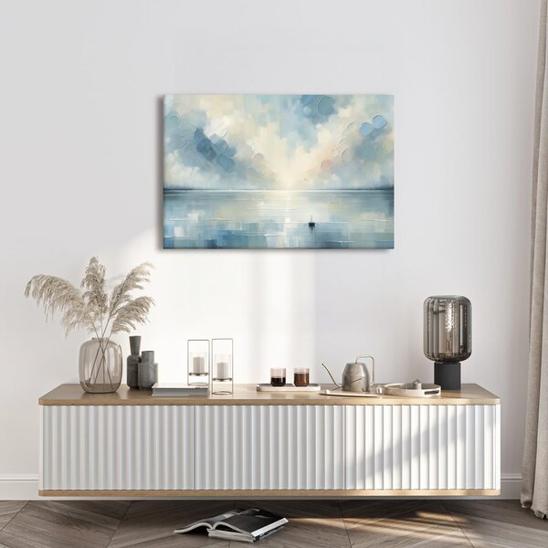 Quadro su tela – Silenzio della superficie blu