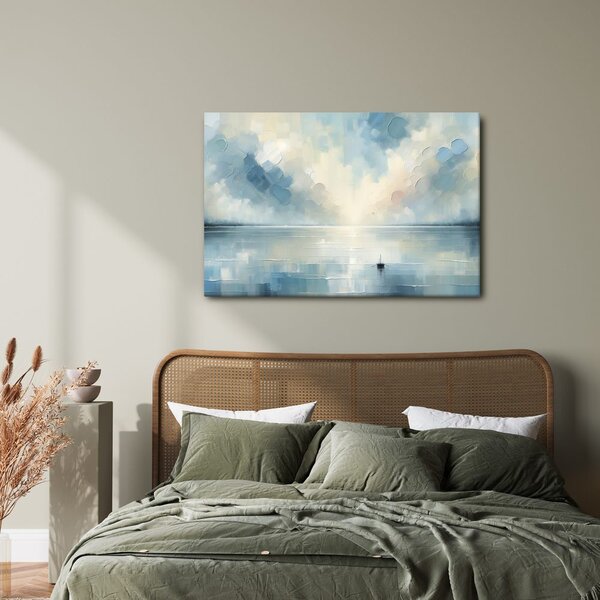 Quadro su tela – Silenzio della superficie blu