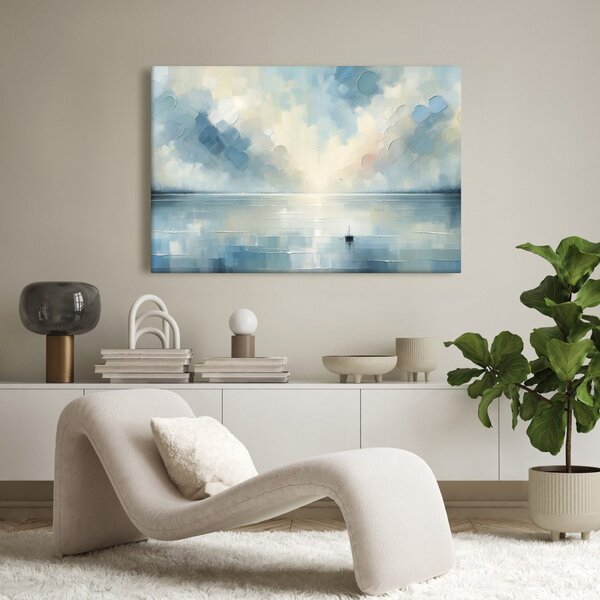 Quadro su tela – Silenzio della superficie blu