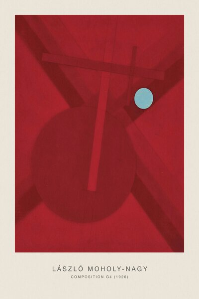 Stampa artistica Composition G4 Original Bauhaus in Red 1926 - Laszlo L szl Maholy-Nagy, (26.7 x 40 cm)