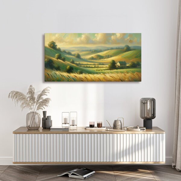Quadro su tela – Terra dei sogni e spighe mature