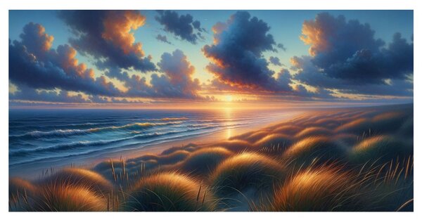 Quadro su tela – Tramonto tra ombre e brughiere