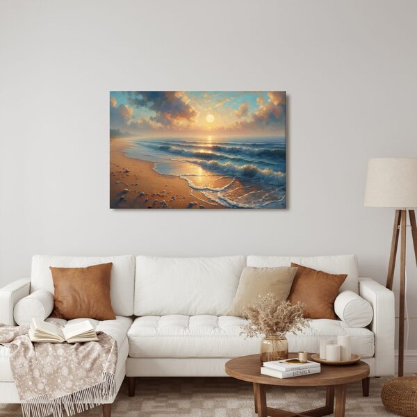 Quadro su tela – Onde tranquille all’alba