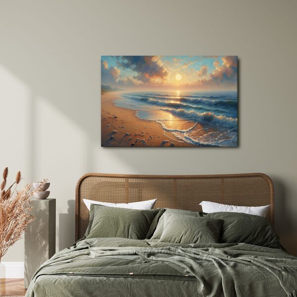 Quadro su tela – Onde tranquille all’alba