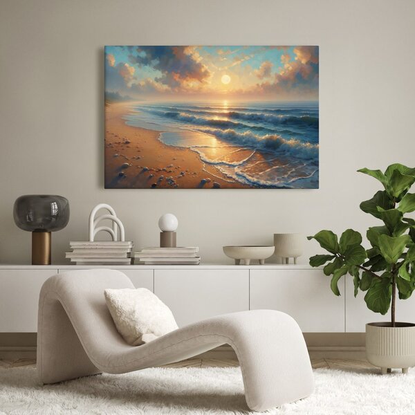 Quadro su tela – Onde tranquille all’alba