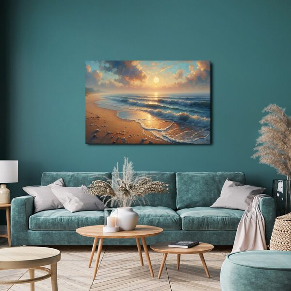 Quadro su tela – Onde tranquille all’alba