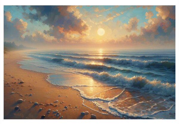 Quadro su tela – Onde tranquille all’alba