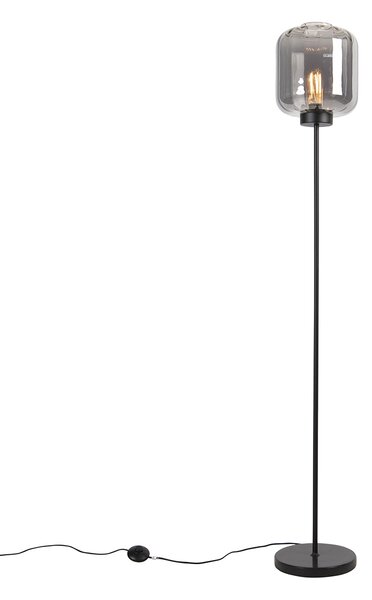 Lampada da terra smart nera con vetro fumé con Wifi ST64 - Qara