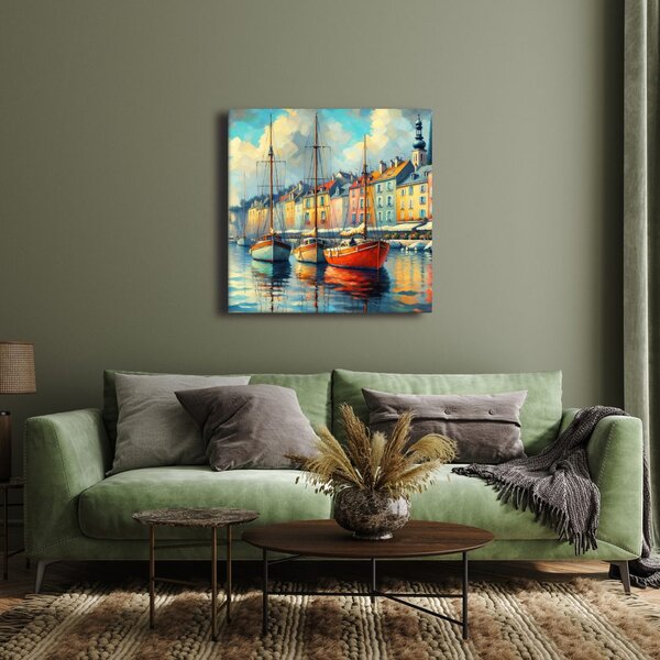 Quadro su tela – Tranquillità pomeridiana nel porto
