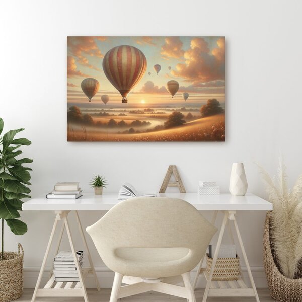 Quadro su tela – Mongolfiere nel silenzio della sera