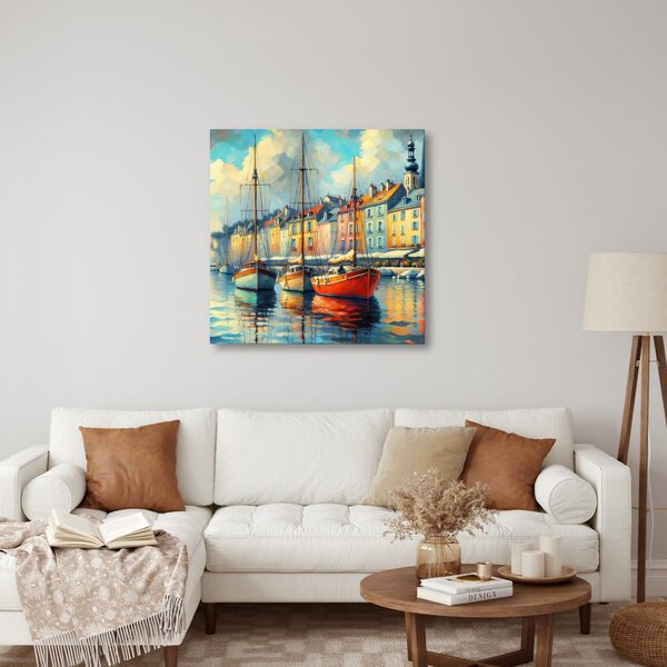 Quadro su tela – Tranquillità pomeridiana nel porto