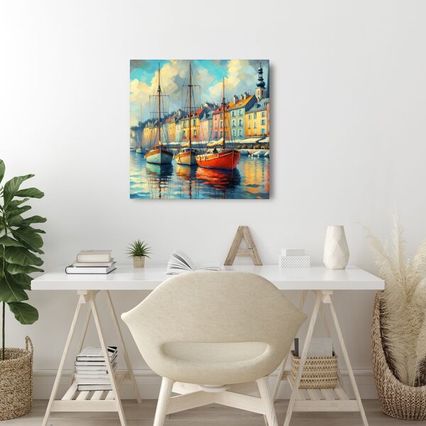 Quadro su tela – Tranquillità pomeridiana nel porto