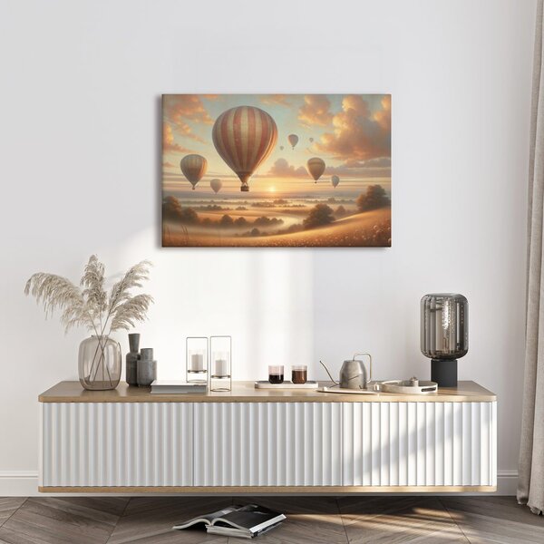 Quadro su tela – Mongolfiere nel silenzio della sera