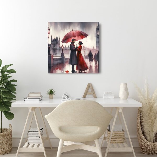 Quadro su tela – Amore sotto la pioggia
