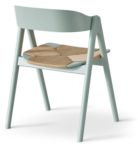 Sedia da pranzo in legno di faggio verde chiaro con seduta in rattan Findahl di Hammel Mette - Hammel Furniture