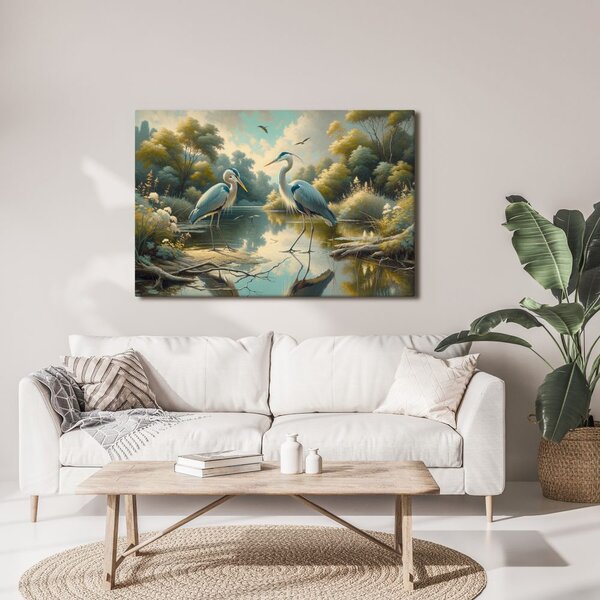 Quadro su tela – Aironi vicino all’acqua