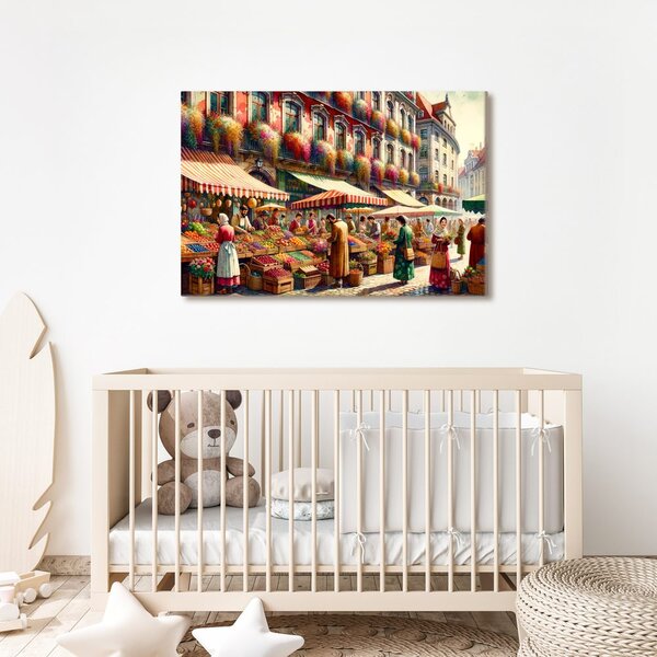 Quadro su tela – Mercato urbano con frutta