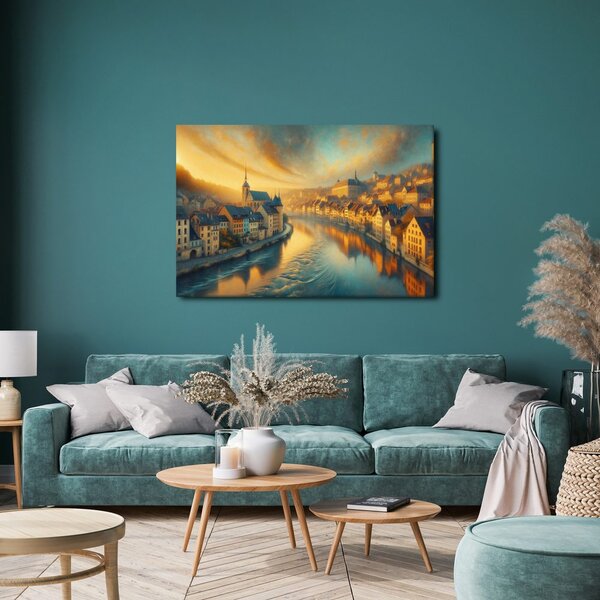 Quadro su tela – Città nella luce del mattino